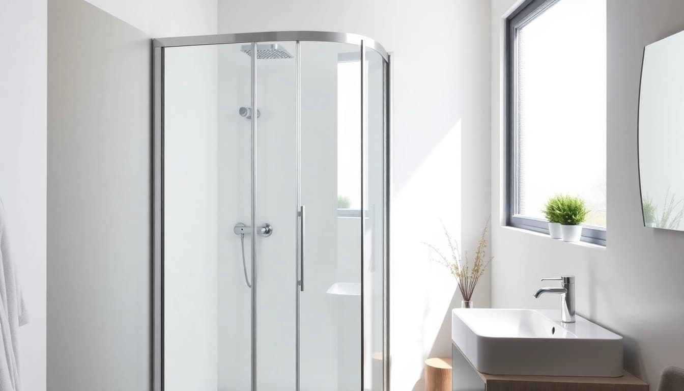 Erleben Sie die sonni Duschkabine 90x90 in einem modernen Badezimmer mit eleganten Details.