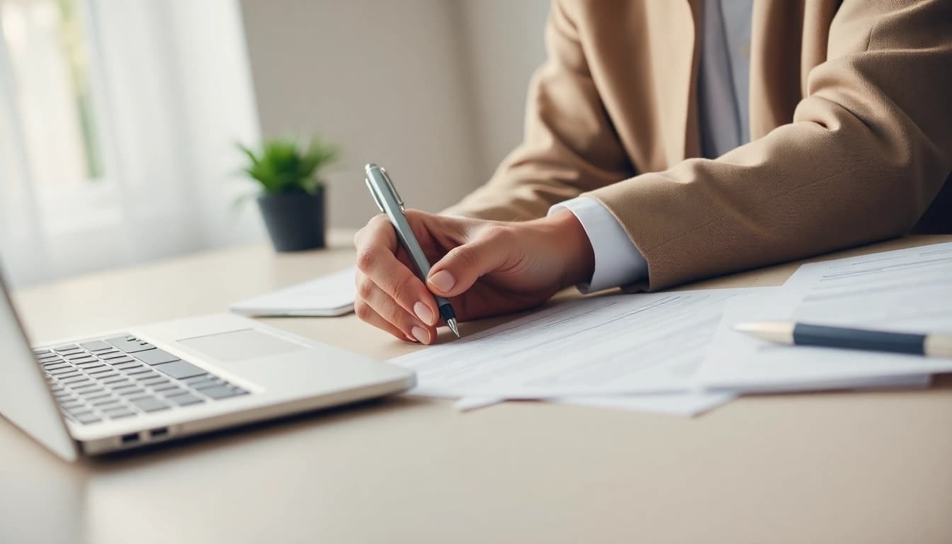 Complete the eta uk application form with clarity at a neat workspace, showcasing professional engagement.