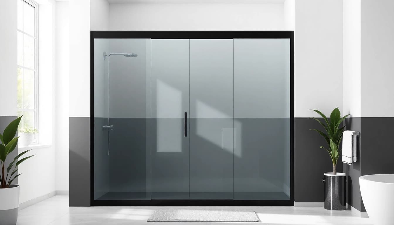 Enhance your bathroom with stylish black frame shower doors that provide elegance and modern appeal.
