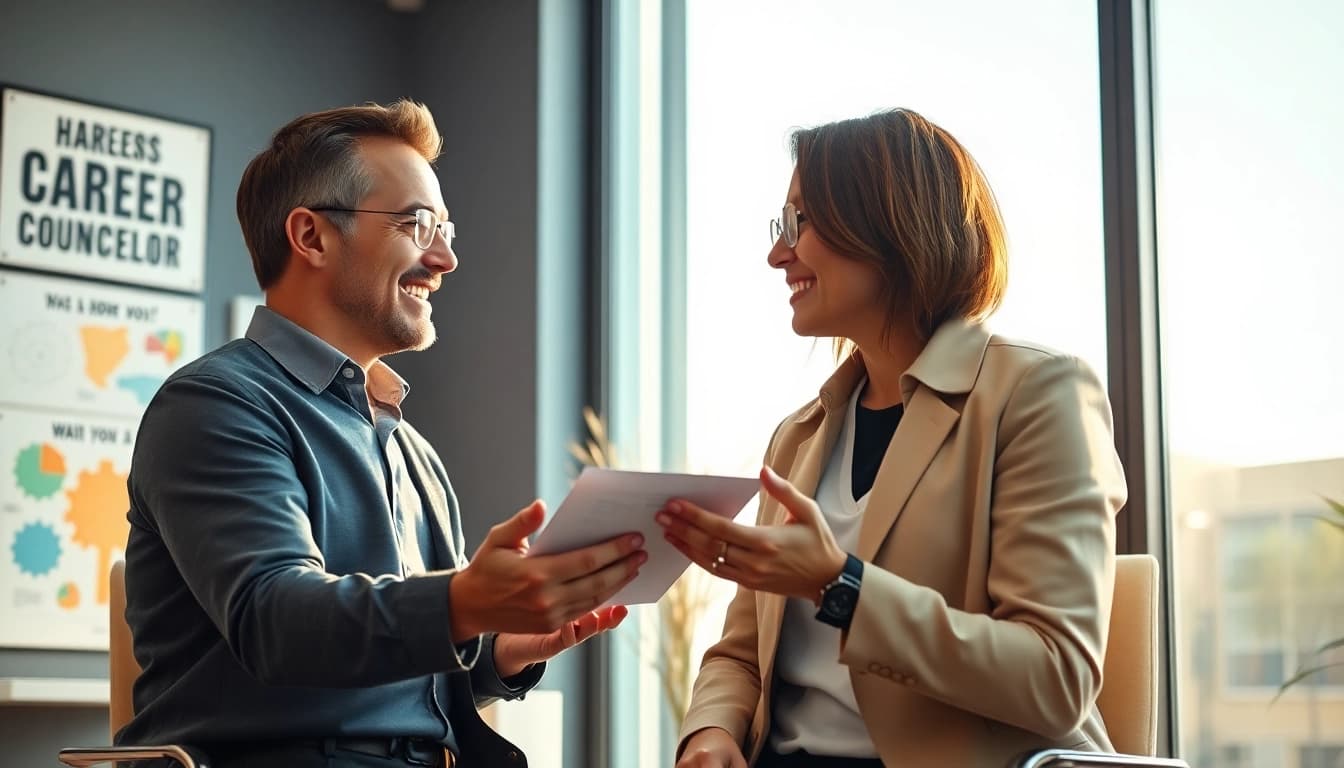 Guiding towards the Ideal career with professional counseling in a bright office.