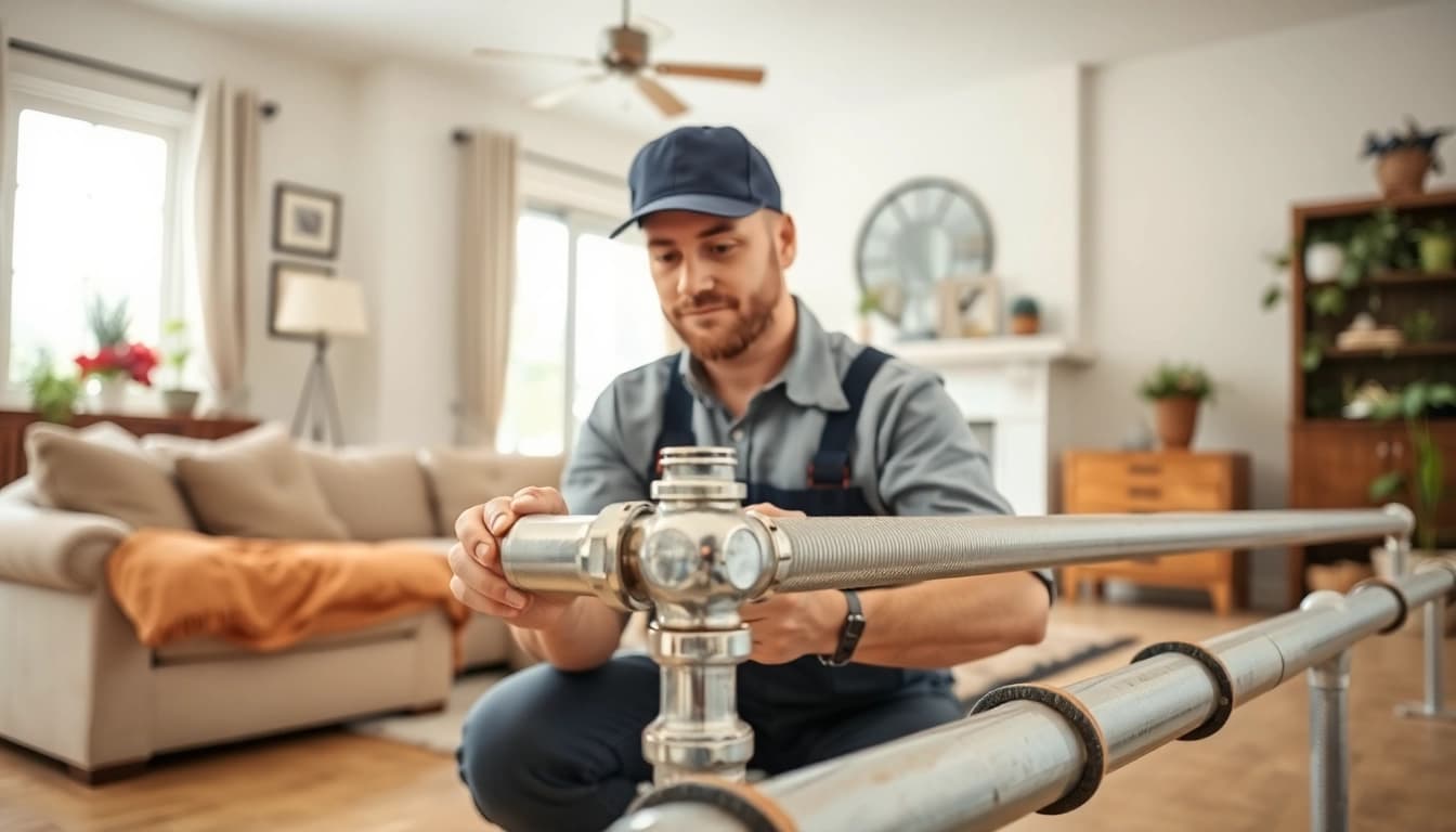 Whole house repiping services Tampa executed by a professional plumber in a well-lit environment.
