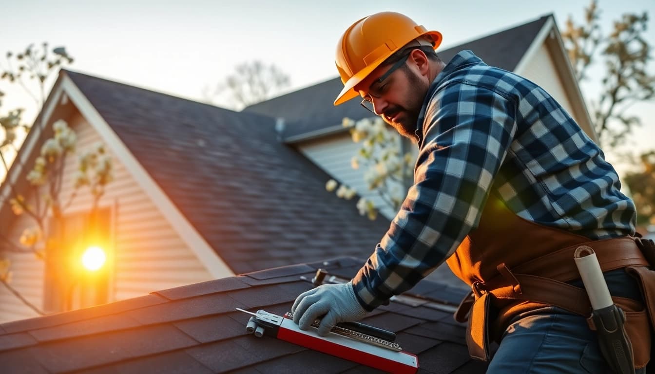 Roofing contractor in South Jersey showcasing quality craftsmanship during installation.
