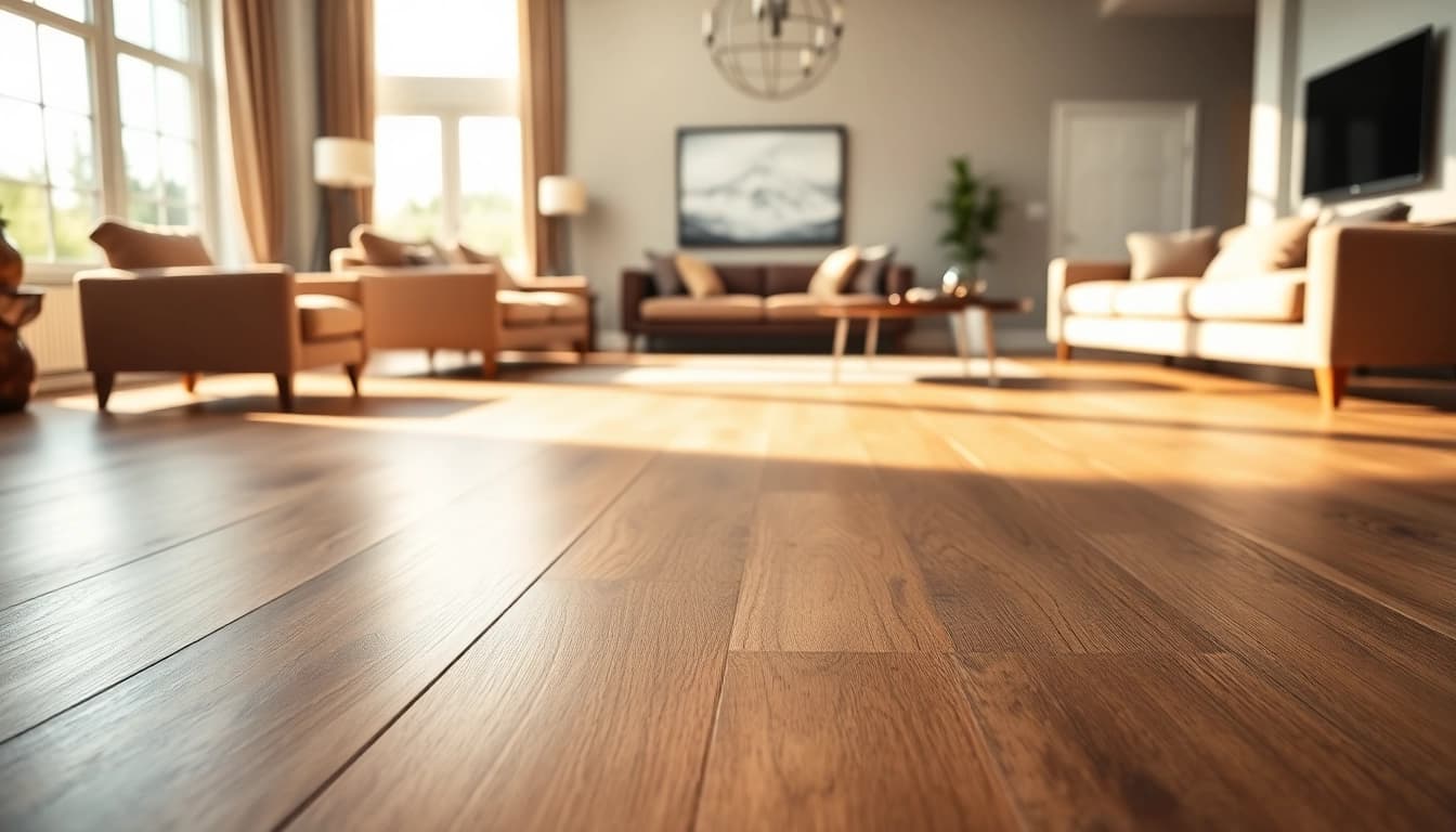 Enhance your home with quality vinyl flooring in a modern living room showcasing elegant design.