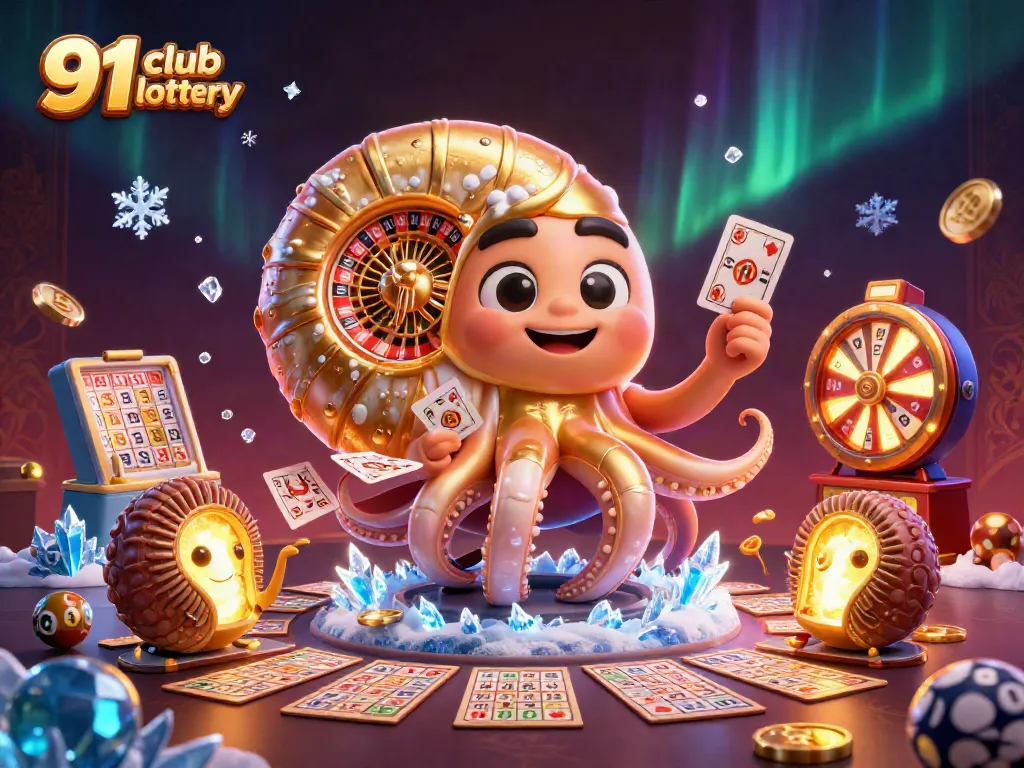 Play the exciting 91 club lottery with dynamic elements like numbered balls and vibrant games.
