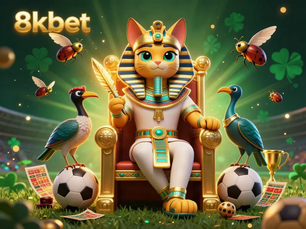Experience the thrill of sports betting with 8xbet's vibrant 3D illustration featuring dynamic characters and gaming elements.
