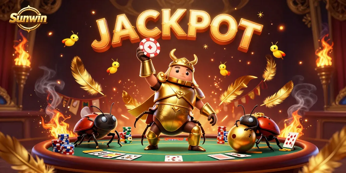 Play poker at Sunwin with vibrant characters and rich casino elements in this 3D illustration
