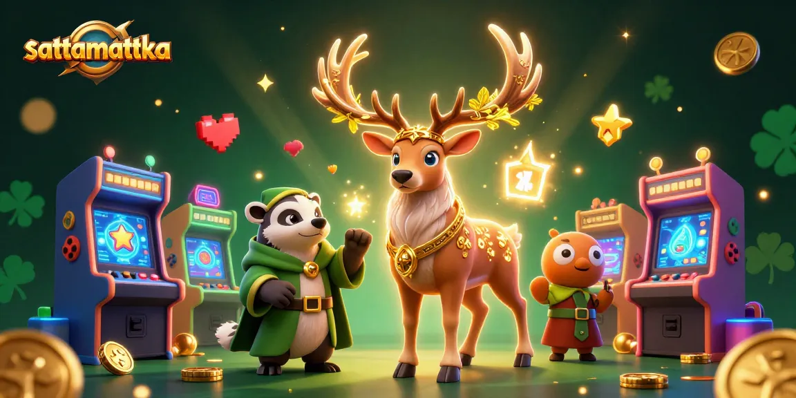 Experience the excitement of sattamattka with a vibrant 3D digital illustration showcasing games and characters.