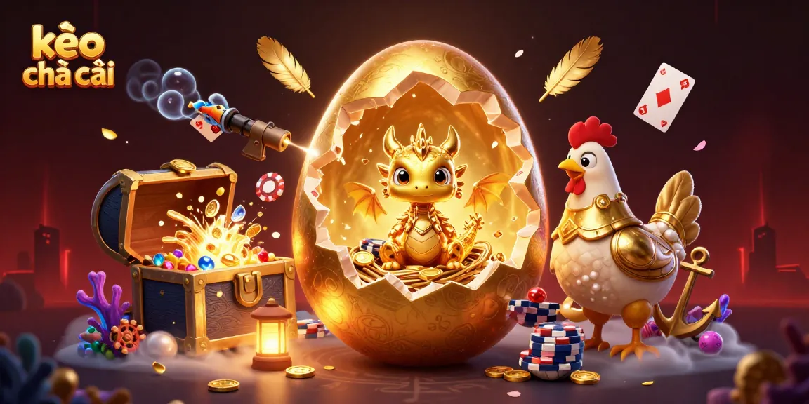 Engage with kèo nhà cái in a vibrant 3D scene featuring gold elements and gaming excitement.