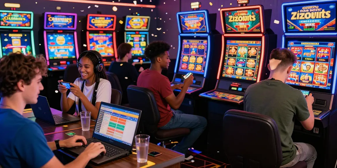 Engaged players enjoying gaming on credit card casino sites with vibrant visuals and excitement in a thrilling online casino atmosphere.