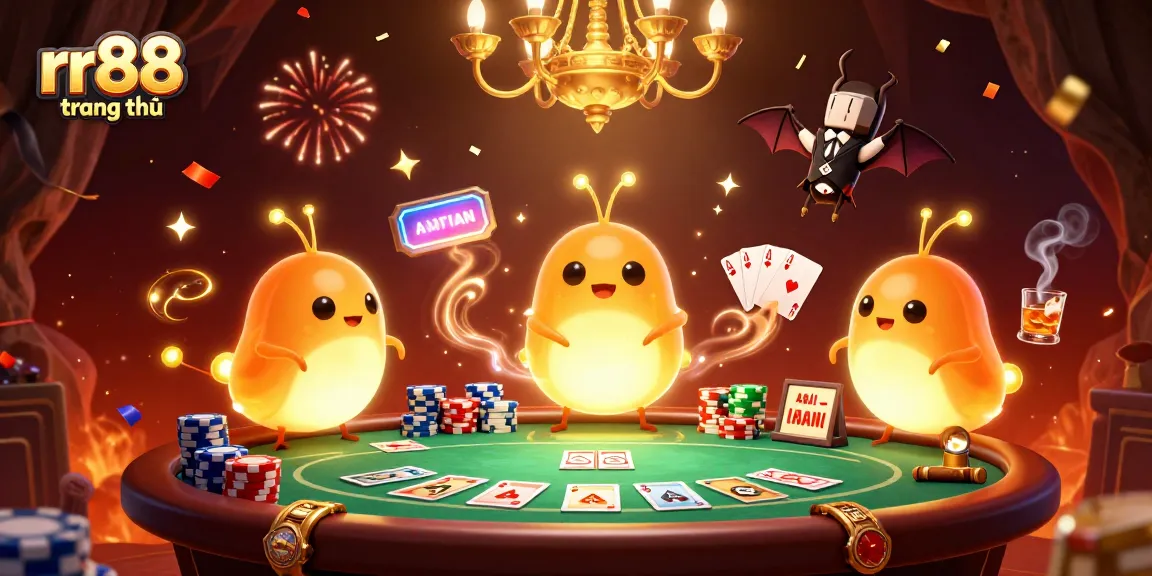 Engage with the thrilling atmosphere of rr88 trang chủ, where glowworms illuminate a vibrant casino scene.